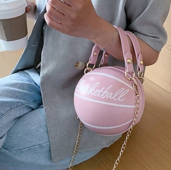 pink basketball backpack